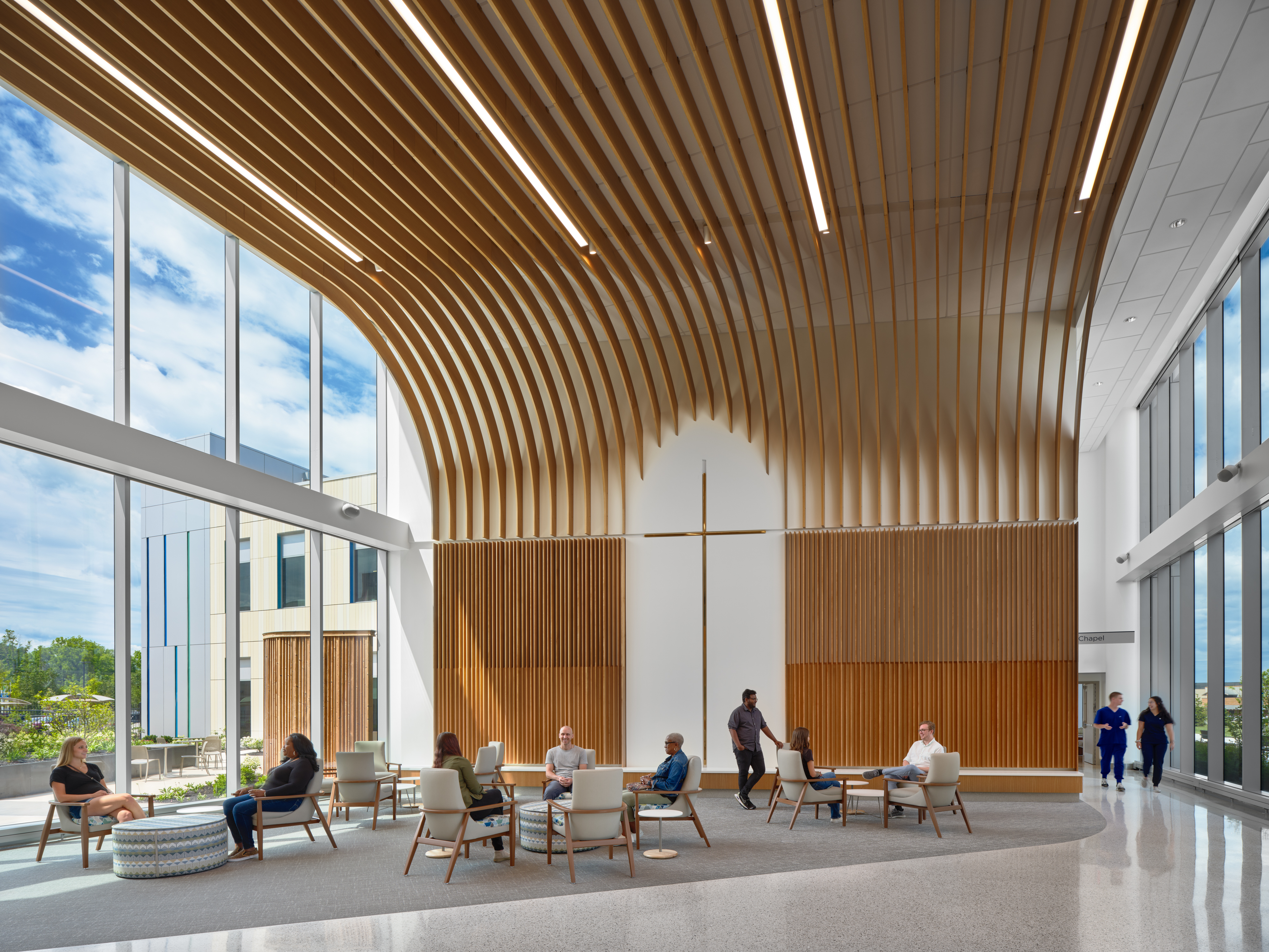 interior view of the lobby at Mercy Health — Kings Mills Hospital